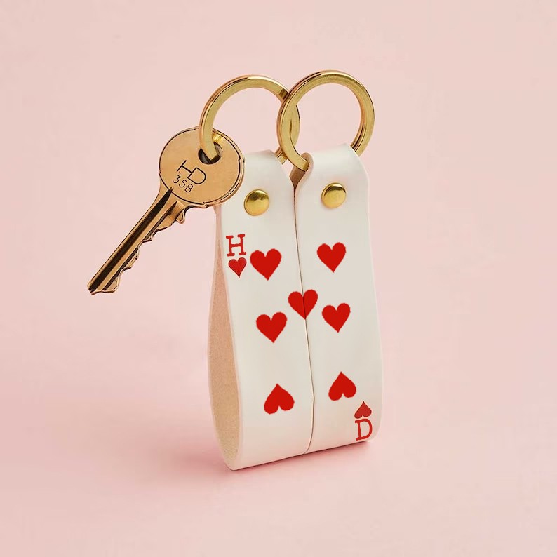 Personalized Lucky Number Couple Keychain Set Valentine's Day Gift