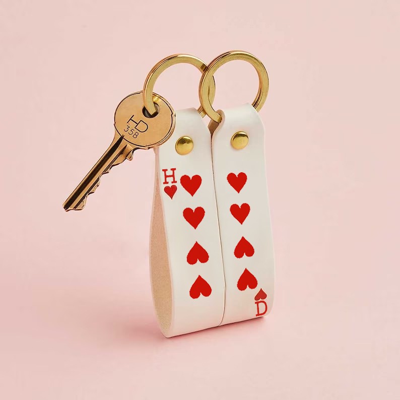 Personalized Lucky Number Couple Keychain Set Valentine's Day Gift