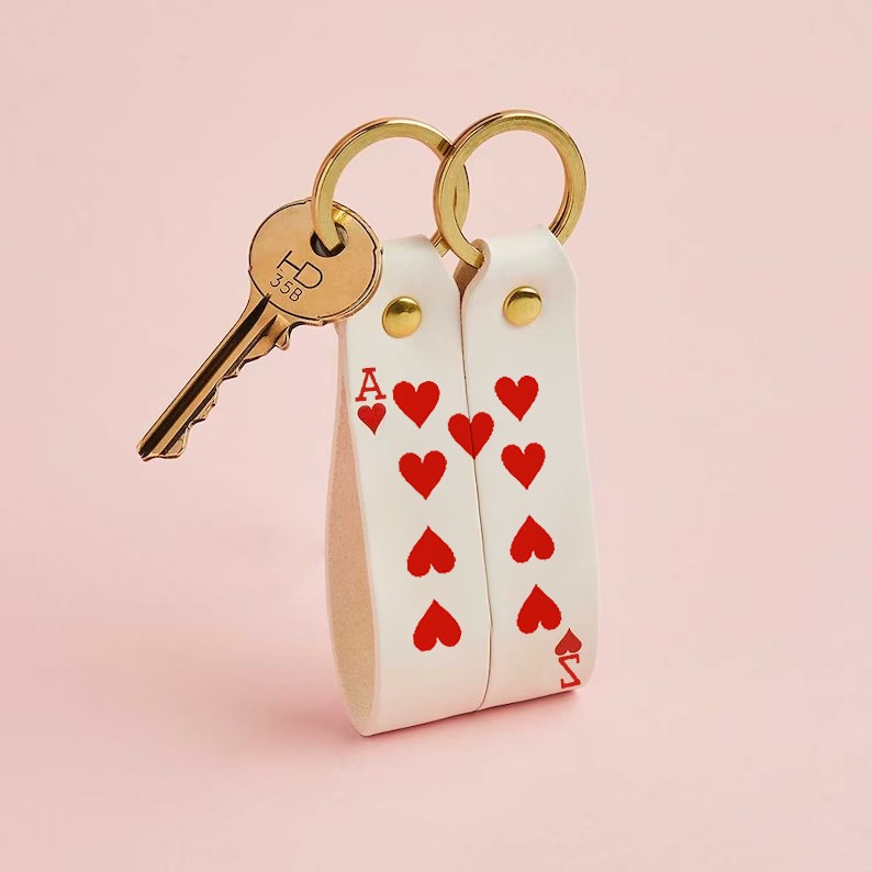 Personalized Lucky Number Couple Keychain Set Valentine's Day Gift